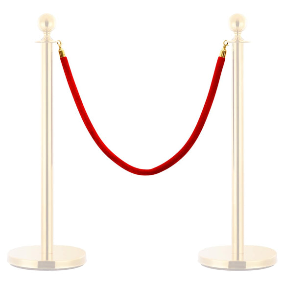 NNEVL Stanchion Stand Rope Red and Golden Velvet