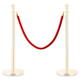 NNEVL Stanchion Stand Rope Red and Golden Velvet