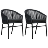 NNEVL Garden Chairs 2 pcs Black PE Rattan