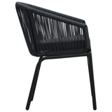 NNEVL Garden Chairs 2 pcs Black PE Rattan