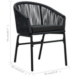 NNEVL Garden Chairs 2 pcs Black PE Rattan