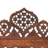 NNEVL Hand Carved 3-Panel Room Divider Brown 120x165 cm Solid Mango Wood