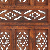 NNEVL Hand Carved 3-Panel Room Divider Brown 120x165 cm Solid Mango Wood