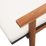 NNEVL Sun Lounger with Cushion Poly Rattan and Solid Acacia Wood Black