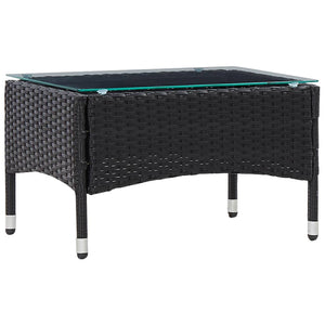 NNEVL Coffee Table Black 60x40x36 cm Poly Rattan