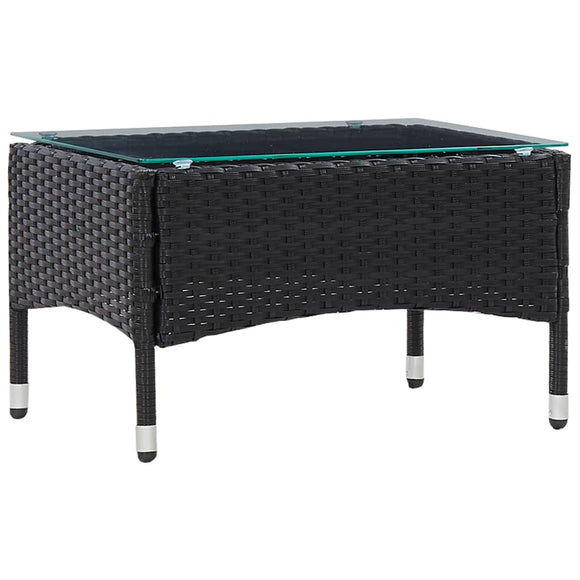 NNEVL Coffee Table Black 60x40x36 cm Poly Rattan