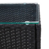 NNEVL Coffee Table Black 60x40x36 cm Poly Rattan