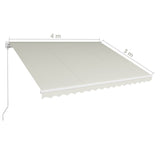 NNEVL Manual Retractable Awning 400x300 cm Cream