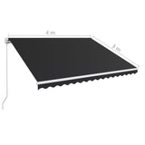 NNEVL Manual Retractable Awning 400x300 cm Anthracite