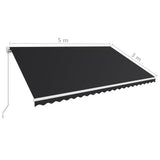 NNEVL Manual Retractable Awning 500x300 cm Anthracite
