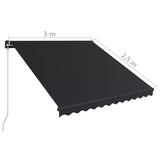 NNEVL Manual Retractable Awning 300x250 cm Anthracite