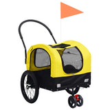 NNEVL 2-in-1 Pet Bike Trailer and Jogging Stroller Yellow and Black