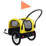 NNEVL 2-in-1 Pet Bike Trailer and Jogging Stroller Yellow and Black