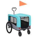 NNEVL 2-in-1 Pet Bike Trailer and Jogging Stroller Blue and Grey