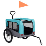 NNEVL 2-in-1 Pet Bike Trailer and Jogging Stroller Blue and Grey