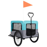 NNEVL 2-in-1 Pet Bike Trailer and Jogging Stroller Blue and Grey