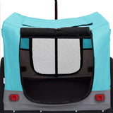 NNEVL 2-in-1 Pet Bike Trailer and Jogging Stroller Blue and Grey