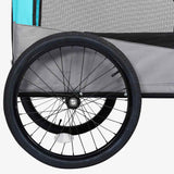 NNEVL 2-in-1 Pet Bike Trailer and Jogging Stroller Blue and Grey