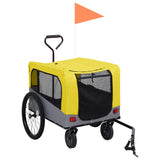 NNEVL 2-in-1 Pet Bike Trailer and Jogging Stroller Yellow and Grey