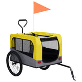 NNEVL 2-in-1 Pet Bike Trailer and Jogging Stroller Yellow and Grey