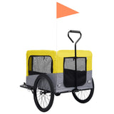 NNEVL 2-in-1 Pet Bike Trailer and Jogging Stroller Yellow and Grey