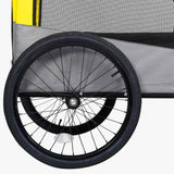NNEVL 2-in-1 Pet Bike Trailer and Jogging Stroller Yellow and Grey