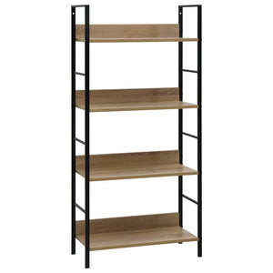 NNEVL 4-Layer Book Shelf Oak 60x27.6x124.5 cm Engineered Wood
