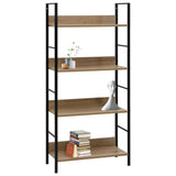 NNEVL 4-Layer Book Shelf Oak 60x27.6x124.5 cm Engineered Wood