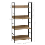 NNEVL 4-Layer Book Shelf Oak 60x27.6x124.5 cm Engineered Wood