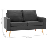 NNEVL 2-Seater Sofa Dark Grey Fabric