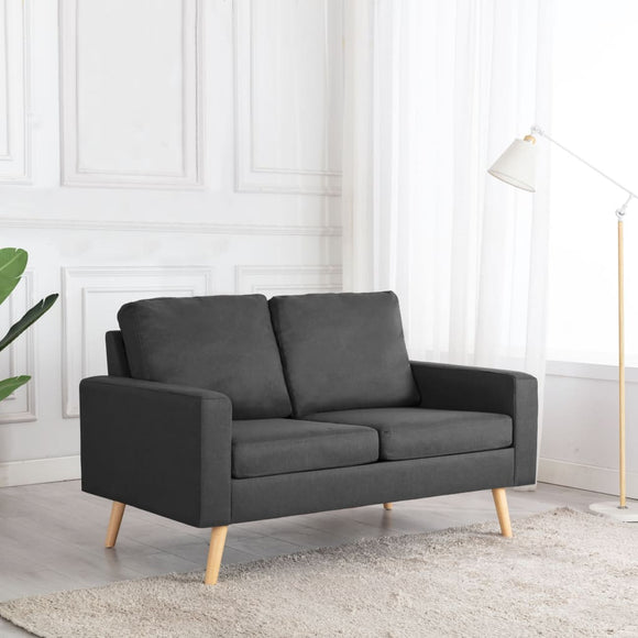 NNEVL 2-Seater Sofa Dark Grey Fabric