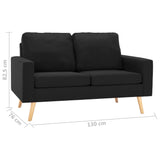 NNEVL 2-Seater Sofa Black Fabric