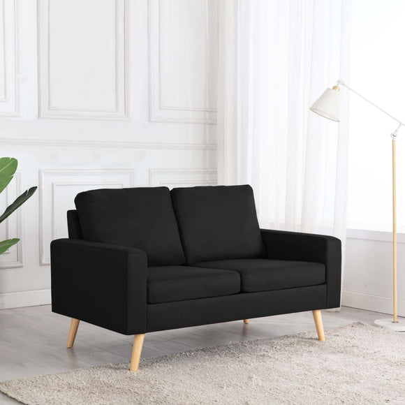 NNEVL 2-Seater Sofa Black Fabric