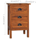 NNEVL Bedside Cabinet 40x35x60 cm Solid Teak Wood