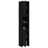 NNEVL Bathroom Cabinet Black 30x30x183.5 cm Engineered Wood