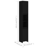 NNEVL Bathroom Cabinet Black 30x30x183.5 cm Engineered Wood