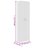 NNEVL Hallway Wardrobe White 55x25x189 cm Engineered Wood