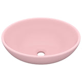 NNEVL Luxury Basin Oval-shaped Matt Pink 40x33 cm Ceramic