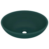 NNEVL Luxury Basin Oval-shaped Matt Dark Green 40x33 cm Ceramic