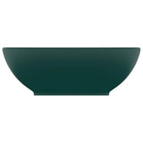 NNEVL Luxury Basin Oval-shaped Matt Dark Green 40x33 cm Ceramic
