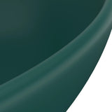 NNEVL Luxury Basin Oval-shaped Matt Dark Green 40x33 cm Ceramic