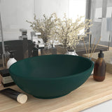 NNEVL Luxury Basin Oval-shaped Matt Dark Green 40x33 cm Ceramic