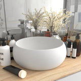 NNEVL Luxury Wash Basin Round Matt White 40x15 cm Ceramic