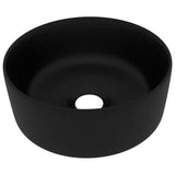 NNEVL Luxury Wash Basin Round Matt Black 40x15 cm Ceramic