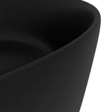 NNEVL Luxury Wash Basin Round Matt Black 40x15 cm Ceramic