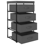 NNEVL Storage Rack with 4 Fabric Baskets Steel Grey