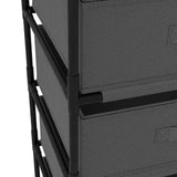 NNEVL Storage Rack with 4 Fabric Baskets Steel Grey