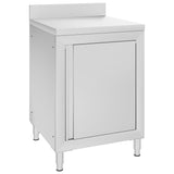 NNEVL Commercial Work Table with Cabinet 60x60x96 cm Stainless Steel
