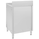 NNEVL Commercial Work Table with Cabinet 60x60x96 cm Stainless Steel