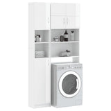 NNEVL Washing Machine Cabinet Set High Gloss White Engineered Wood